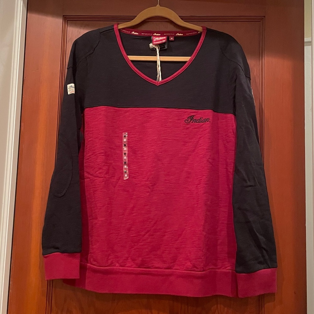 Women's Indian Motorcycle V-Neck Sweatshirt NWT